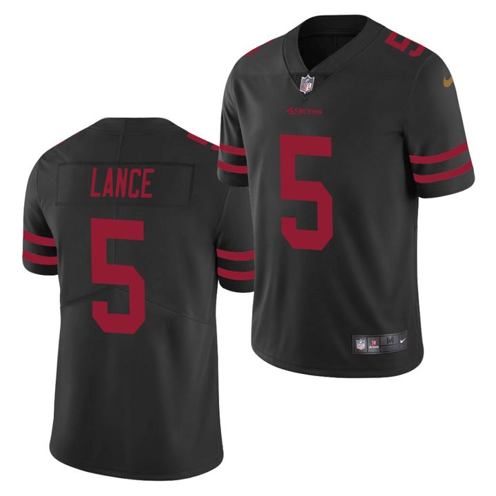 Men San Francisco 49ers 5 Trey Lance Nike Black Alternate Vapor Limited NFL Jersey